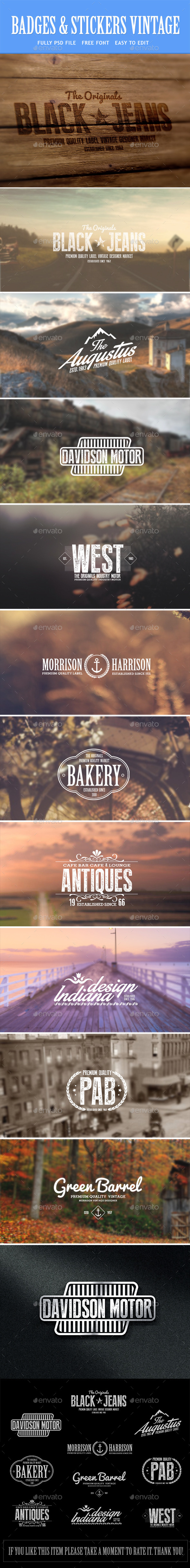 Vintage Badges & Labels - Badges & Stickers Web Elements