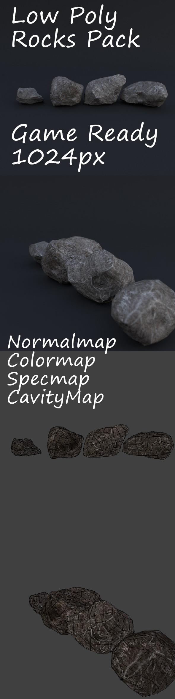 Low-Moly Rocks Set - 3Docean 9235497