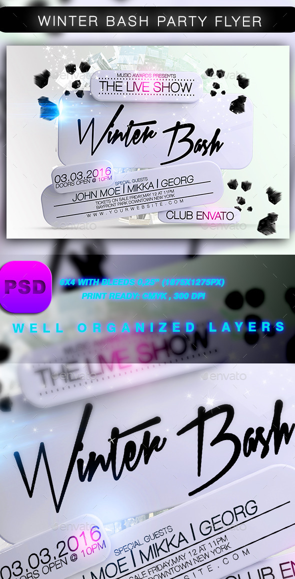 Winter Bash Party Flyer - Events Flyers