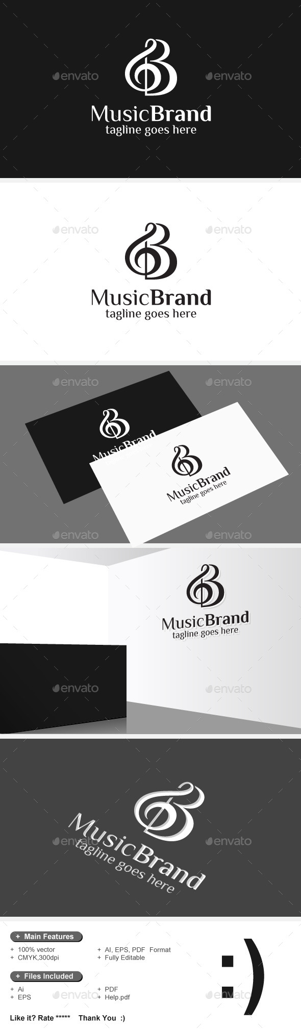 Note & Music Brand Logo - Symbols Logo Templates