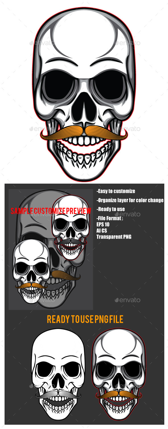 Skull Mustache - Miscellaneous Seasons/Holidays