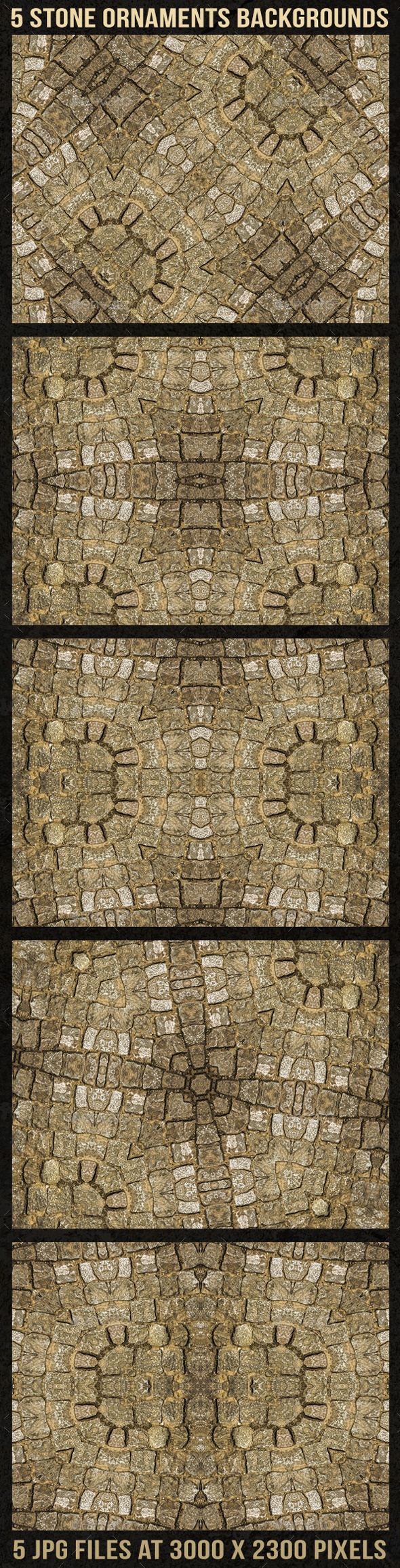5 Stone Ornaments Backgrounds - Patterns Backgrounds