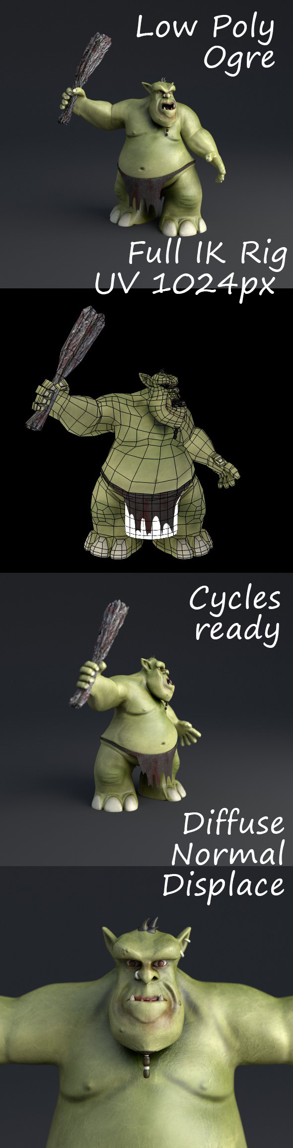 Ogre Rigged Lowpoly - 3Docean 9238127