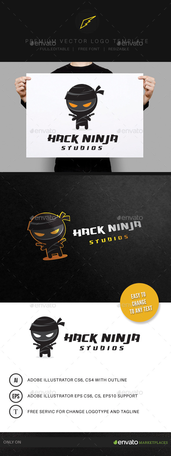 Hack Ninja Logo - Humans Logo Templates