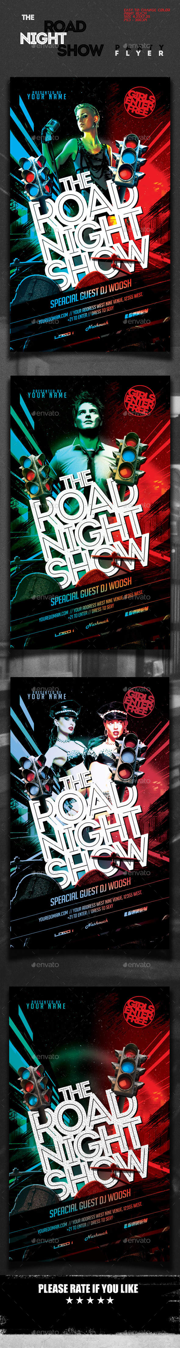 The Road Night Show Flyer Template - Clubs & Parties Events