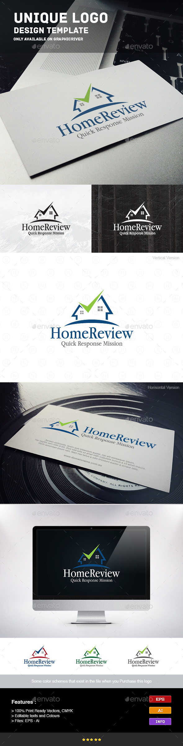 Home Review - Buildings Logo Templates