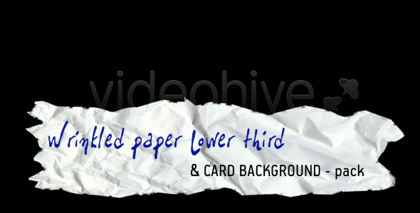 Wrinkled paper LOWER THIRD & CARD BACKGROUND –pack