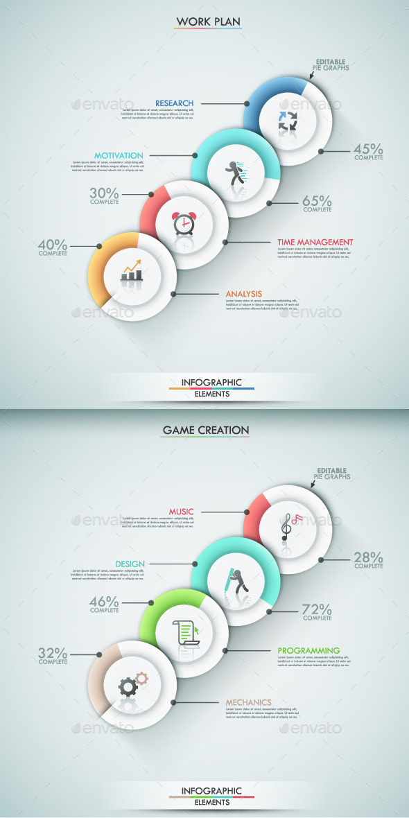 Modern Infographic Options Template (2 Items) - Infographics