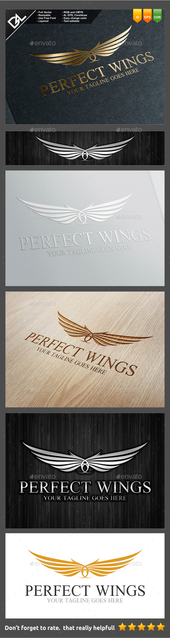 Perfect Wings - Crests Logo Templates