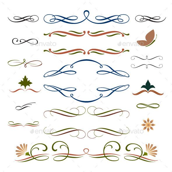 Calligraphic Design Elements 4 - Decorative Symbols Decorative
