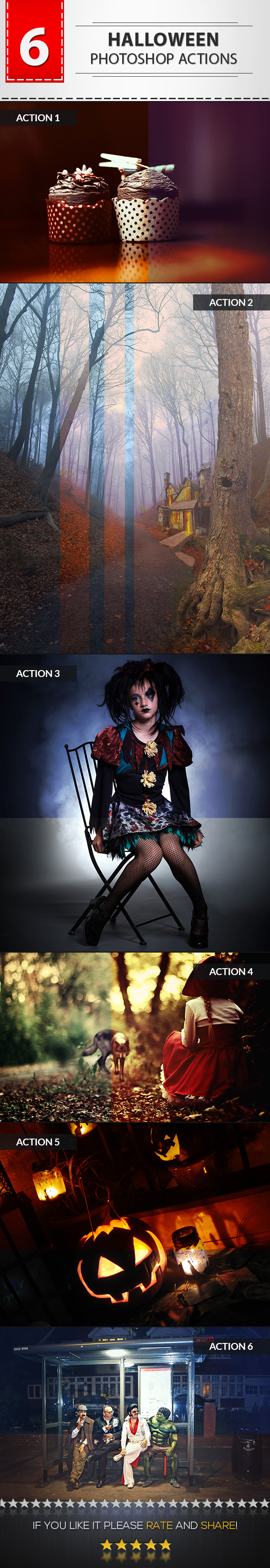 6 Halloween Photoshop Actions - Photo Effects Actions