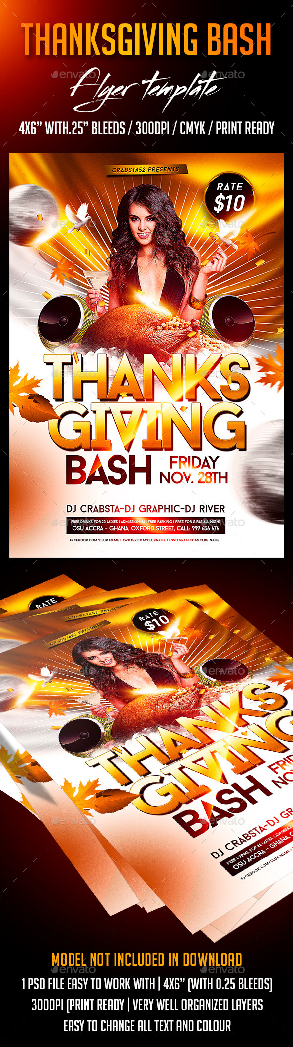 Thanksgiving Bash Flyer Template - Holidays Events