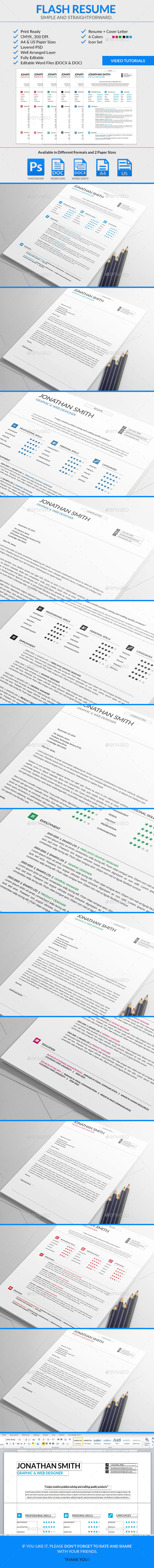 Flash Resume Template - Resumes Stationery