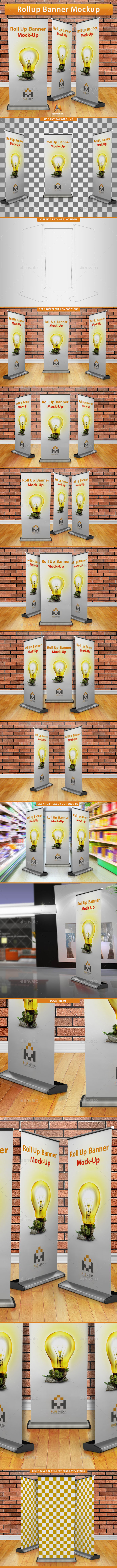 Roll-Up Banner Mockup - Print Product Mock-Ups