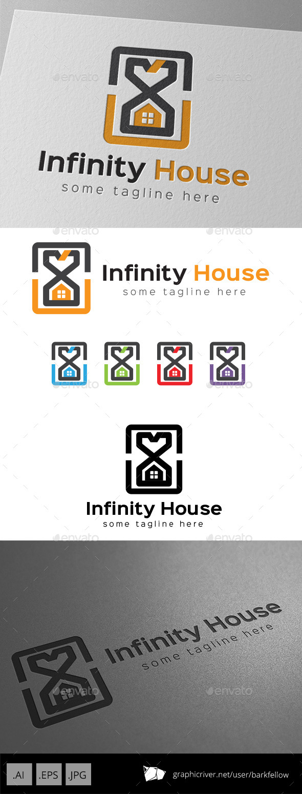 Infinity Time House Property Logo - Buildings Logo Templates