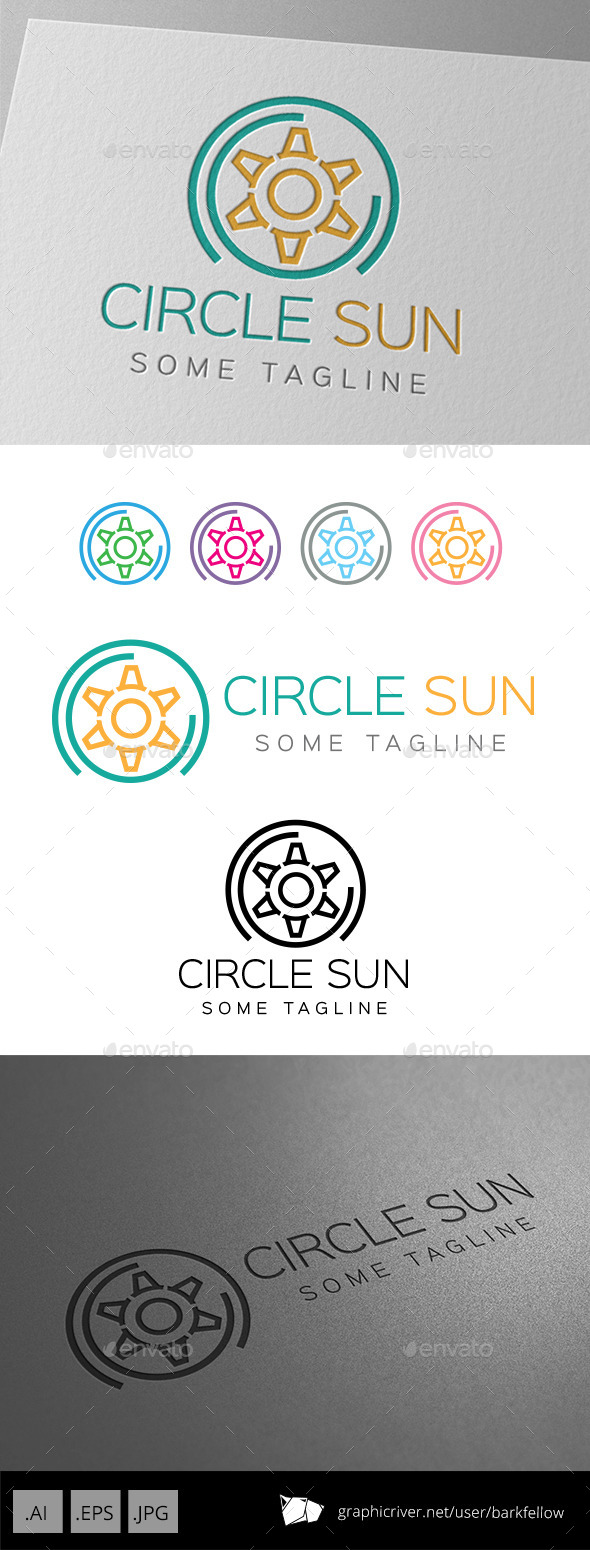 Six Side Circle Sun Logo - Abstract Logo Templates