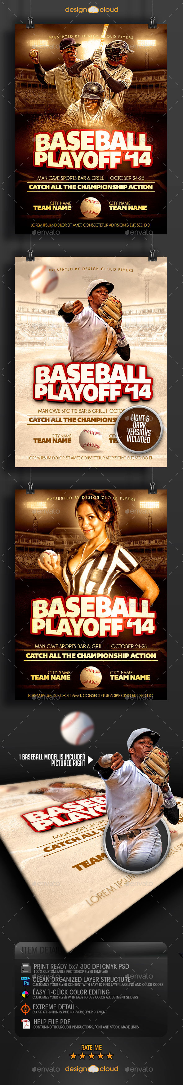 Baseball Playoff '14 Flyer Template - Sports Events