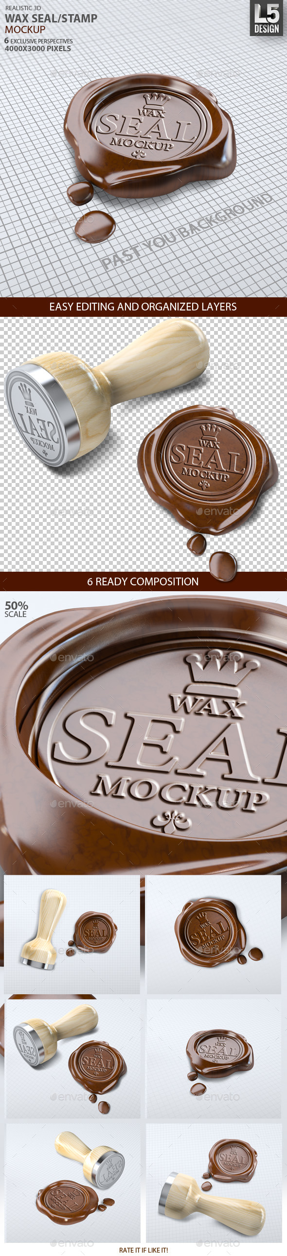 Wax Seal Stamp Mock-up by L5Design | GraphicRiver