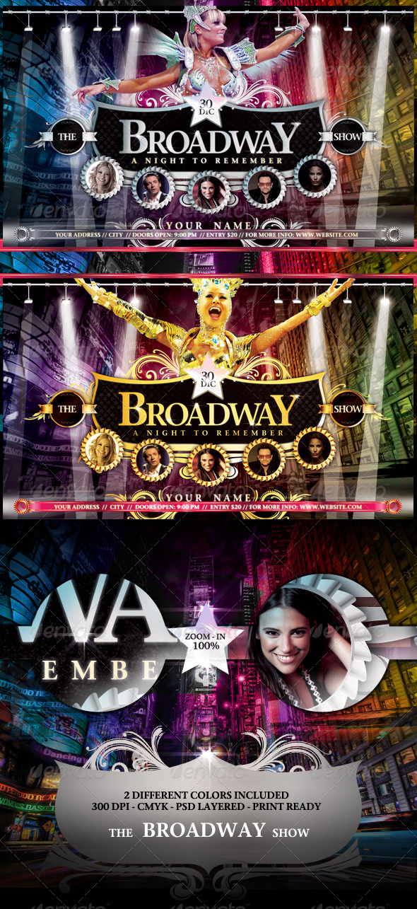 The Broadway Show Flyer Template - Clubs & Parties Events