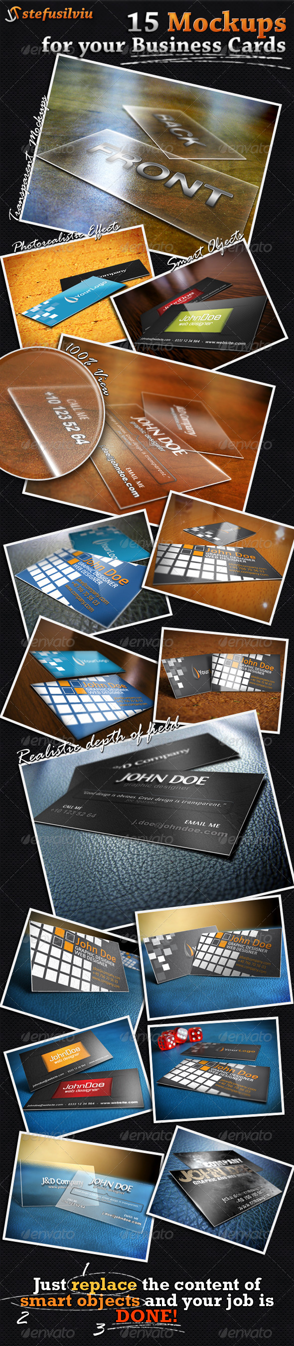 15 Realistic Business Card Mockups