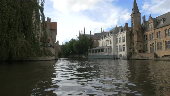 Medieval buildings surrounding Dijver Canal