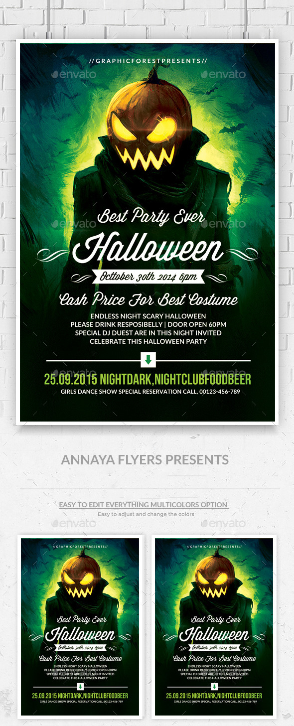 Halloween Party Flyer Template - Clubs & Parties Events