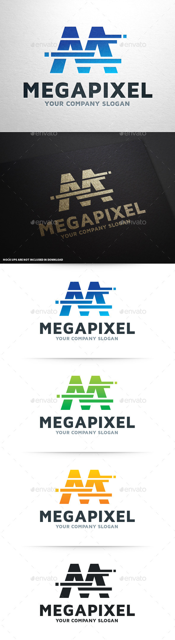 Mega Pixel - Letter M Logo - Letters Logo Templates