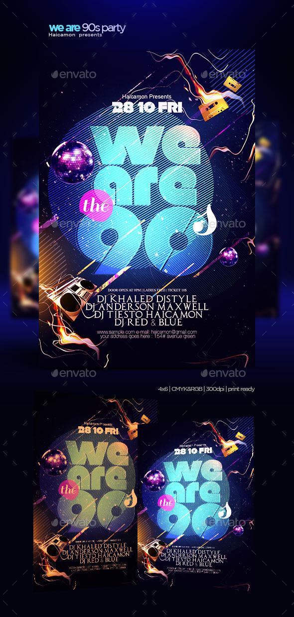 We Are The 90 Flyer - Clubs & Parties Events