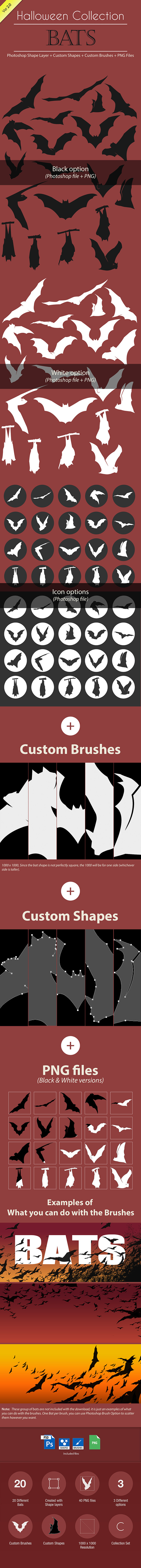 Halloween Collection - Bats - Photoshop Add-ons