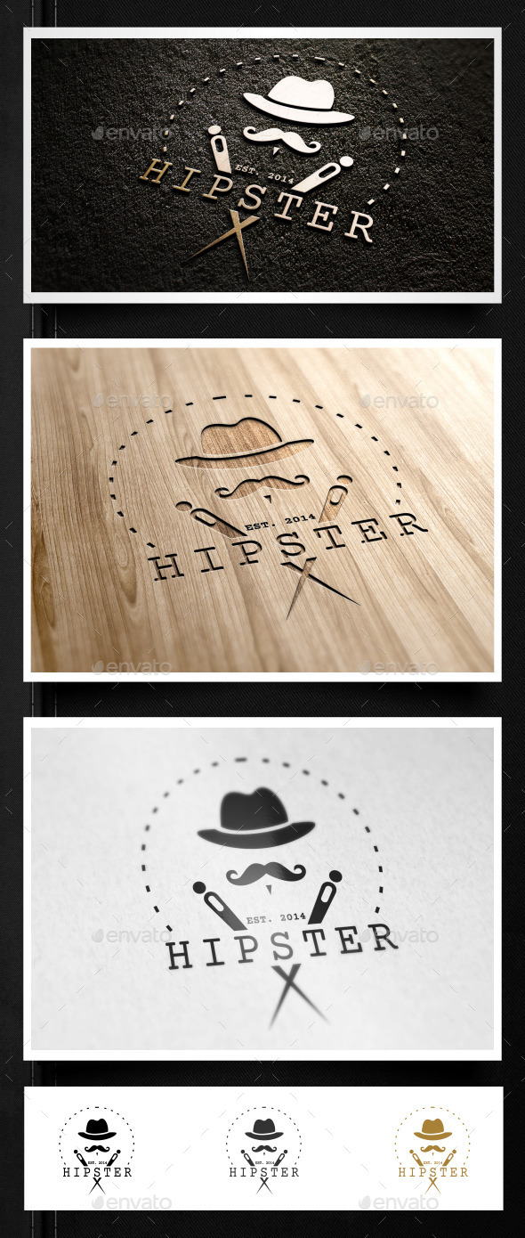Hipster Gentleman Logo - Humans Logo Templates