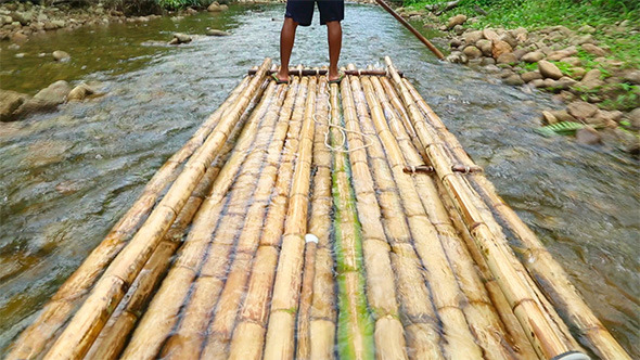 Bamboo Rafting, Stock Footage 