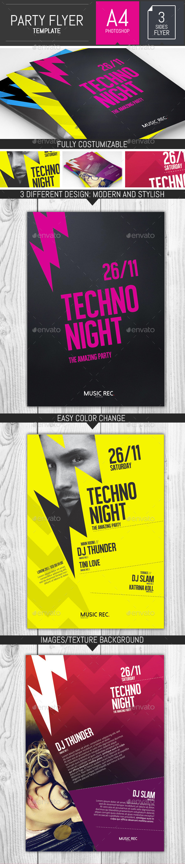 Let's Rock! Party Flyer Template - Events Flyers
