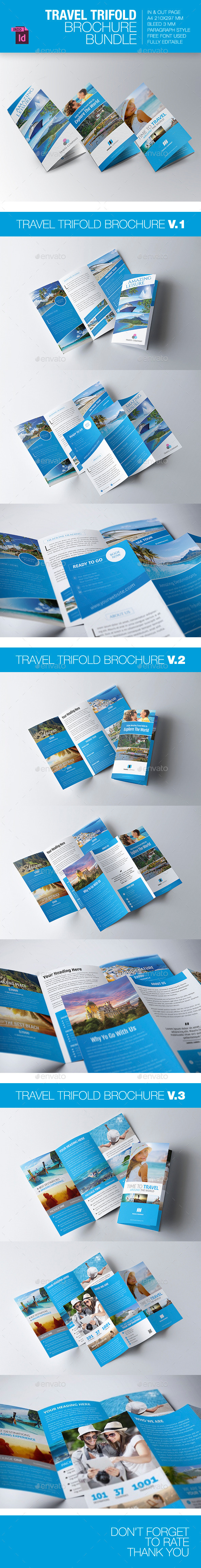Travel Trifold Brochure Bundle - Brochures Print Templates