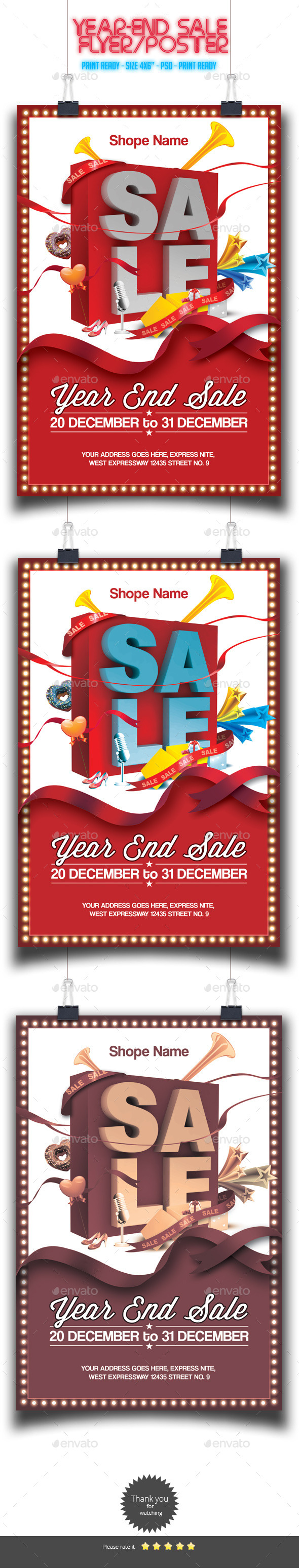 Year-End Sale Flyer/Poster - Holidays Events