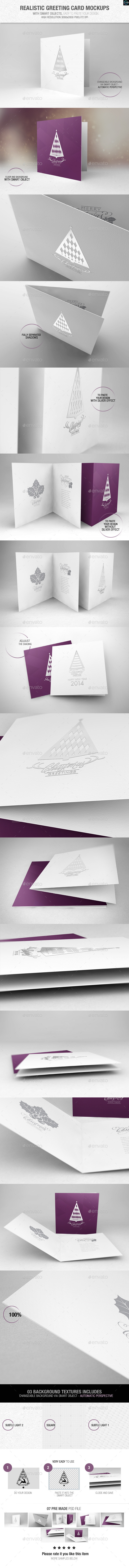 Realistic Greeting Card Mockups - Miscellaneous Print
