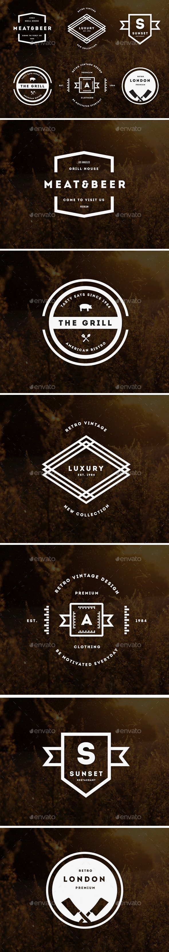 Vintage Labels & Badges / Logos V23 - Badges & Stickers Web Elements