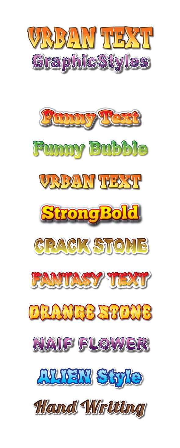 Urban Text Graphic Styles for Ai - Styles Illustrator