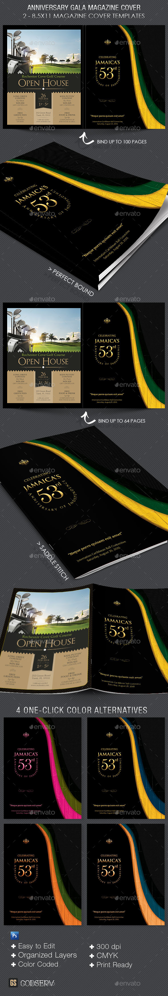 Anniversary Gala Magazine Cover Template - Magazines Print Templates