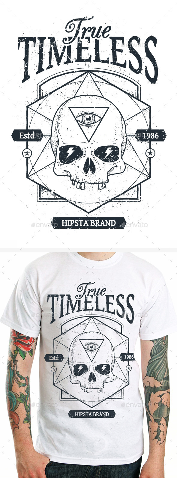 Dotwork Skull Print #1 - Tattoos Vectors