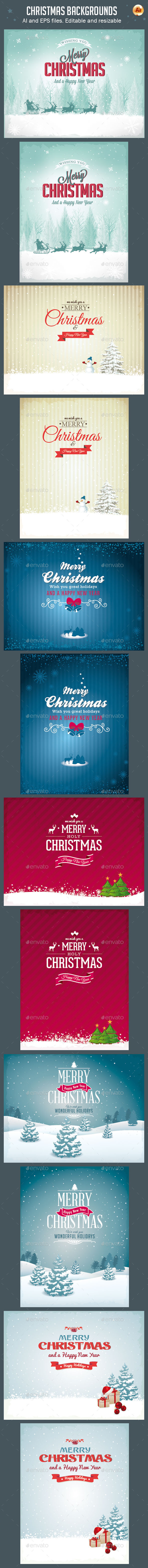 Vector Christmas Backgrounds Vol.2 - Christmas Seasons/Holidays