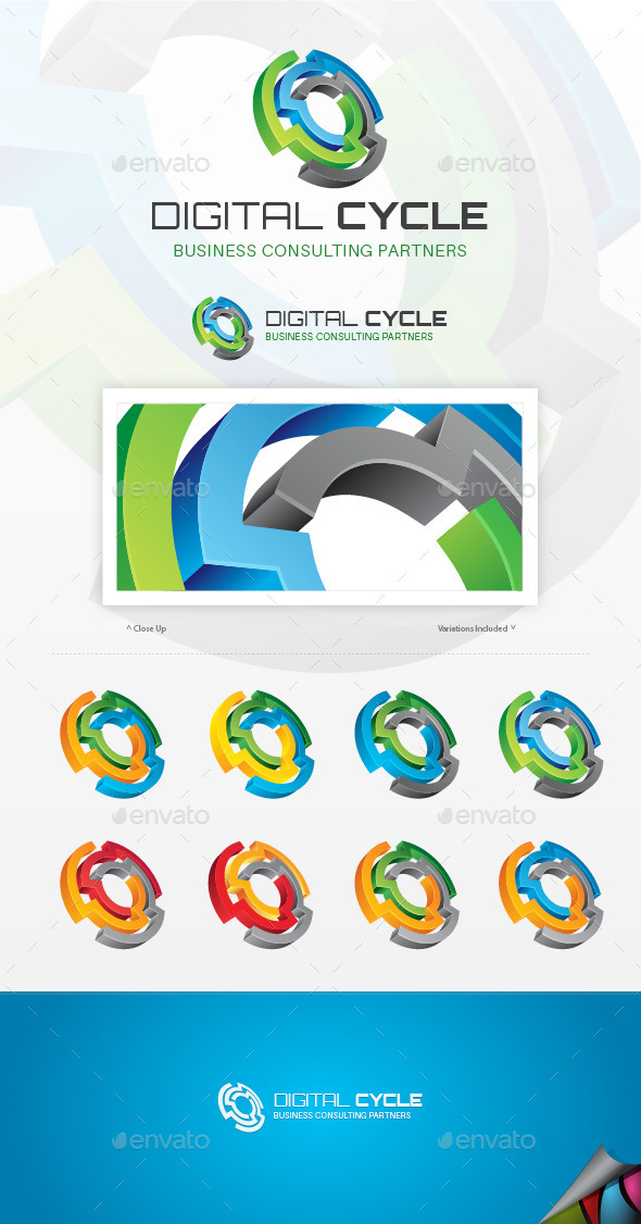 Digital Cycle Logo - Symbols Logo Templates