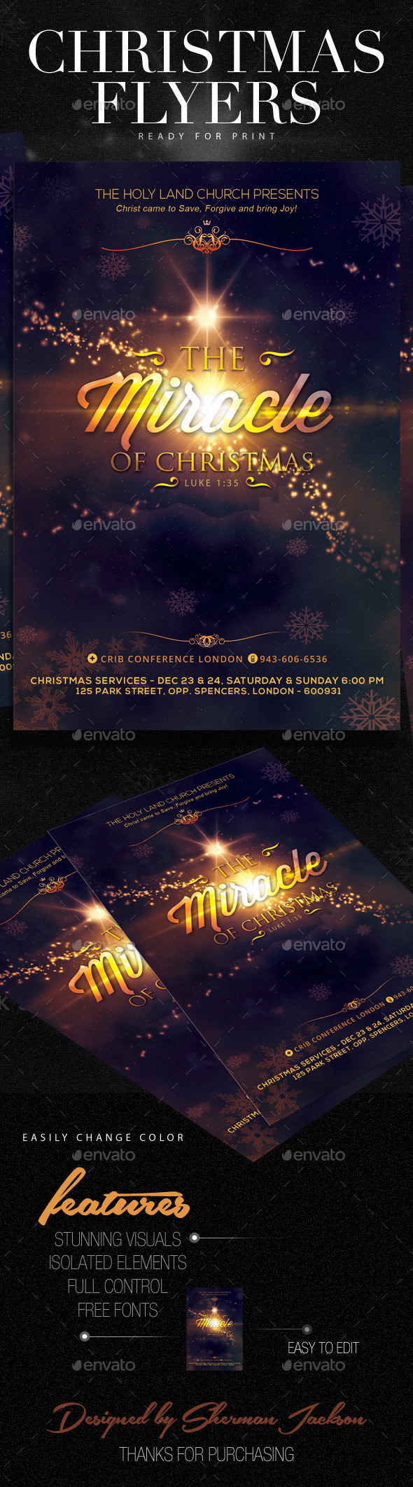 Christmas Flyer Series - Christmas Miracle - Holidays Events