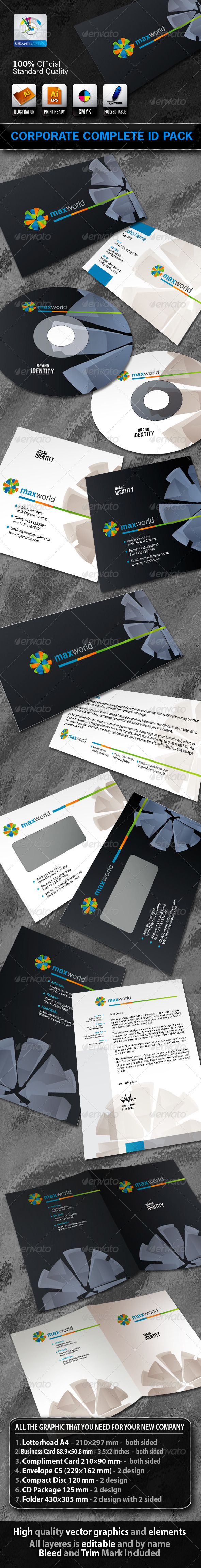 MaxWorld Business Corporate ID Pack With Logo - Stationery Print Templates