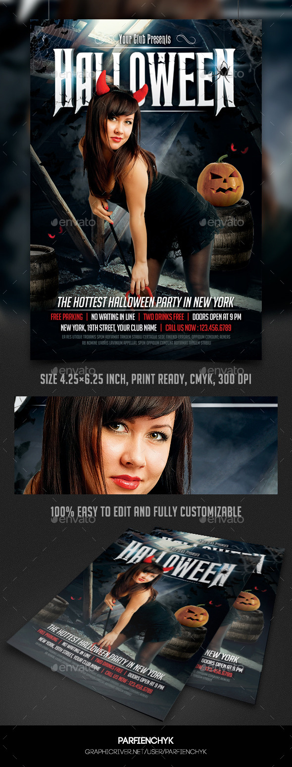 Halloween Party Flyer Template - Clubs & Parties Events