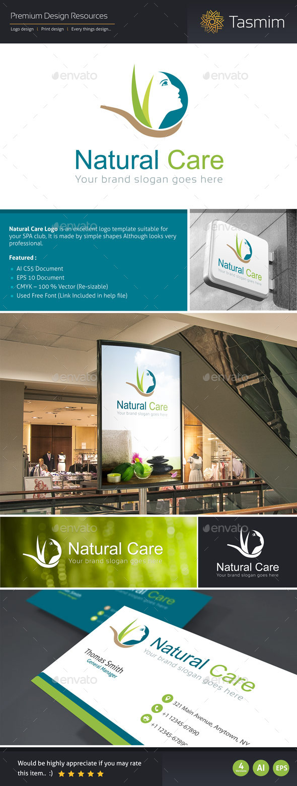 Natural Care Logo Template - Humans Logo Templates