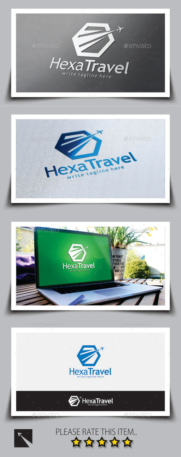 Hexagon Travel Logo Template - Objects Logo Templates