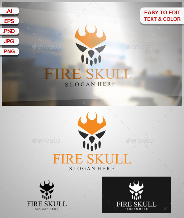 Fire Skull - Symbols Logo Templates