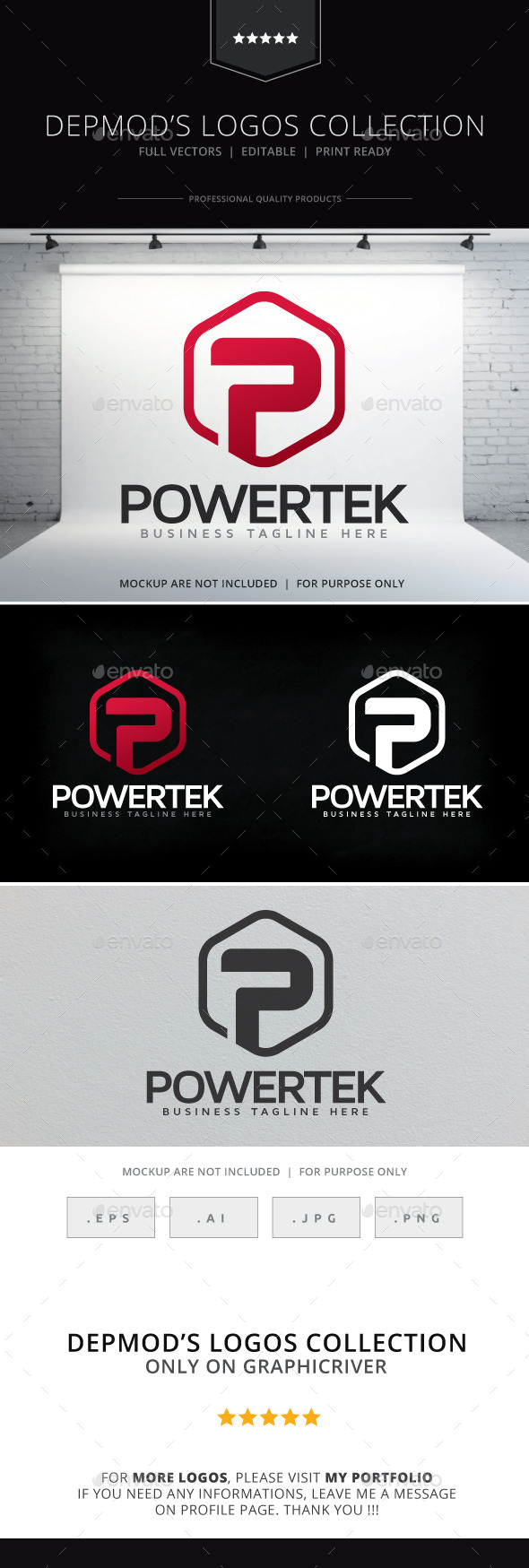 Powertek V.02 Logo - Letters Logo Templates