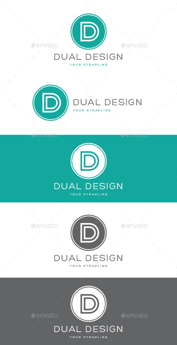 Dual Design Letter D Logo - Letters Logo Templates