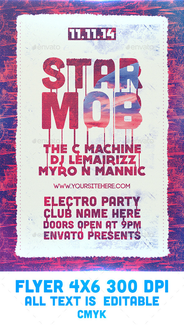 Star Mob Flyer Template - Clubs & Parties Events